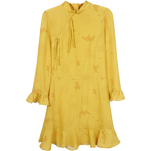 Ретро ципао, короткое платье, французский стиль, в обтяжку, подходит для подростков