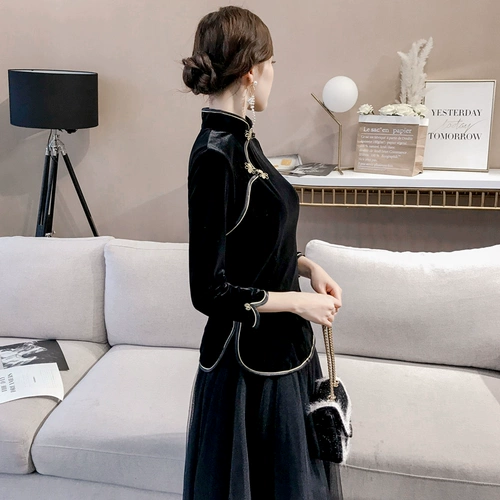 Демисезонное модное короткое ретро ципао, китайский стиль