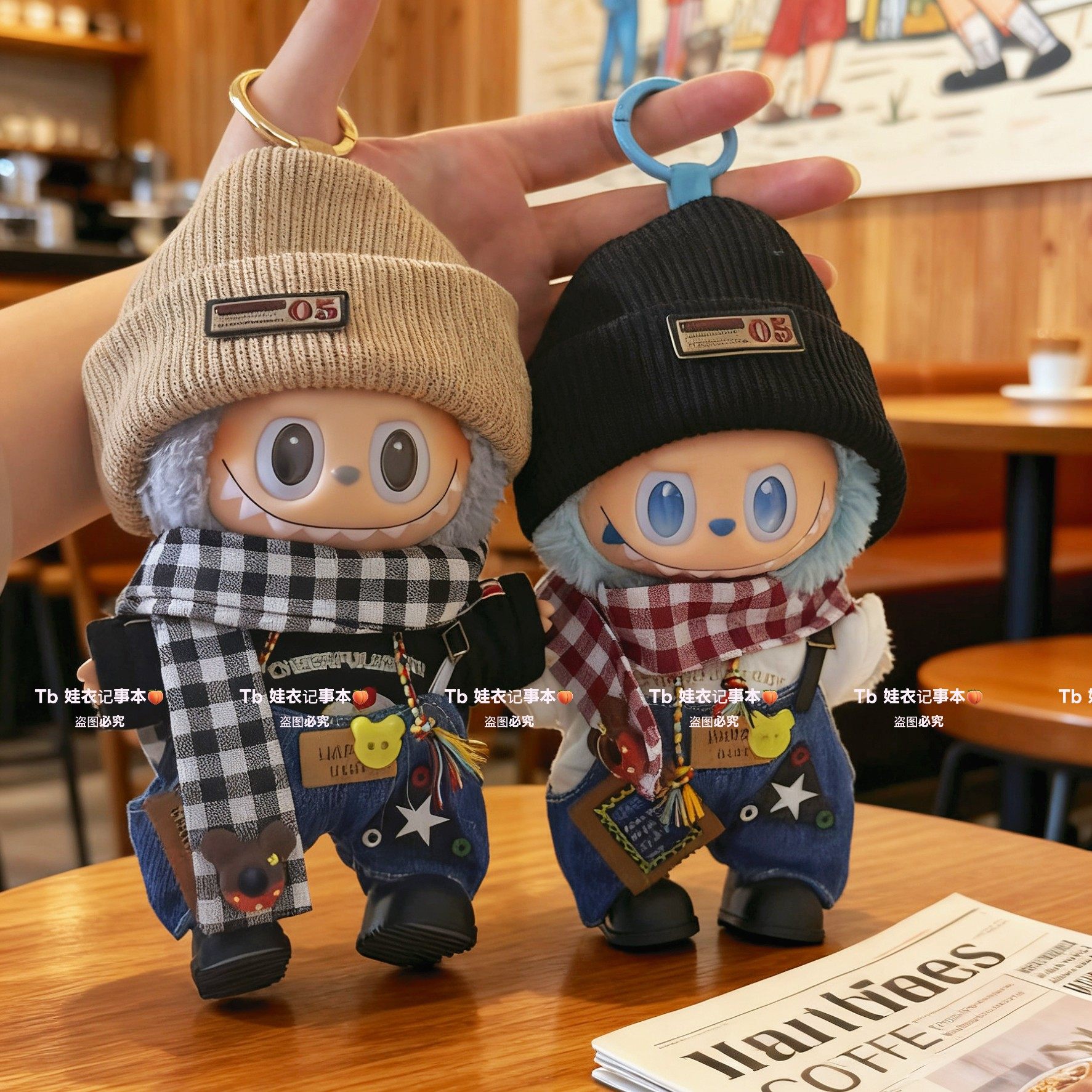 POPMART前方高能三代拉布布娃衣搪胶本我labubu3.0衣服潮衣背带裤,淘宝优惠券,粉丝福利购,淘宝优惠卷