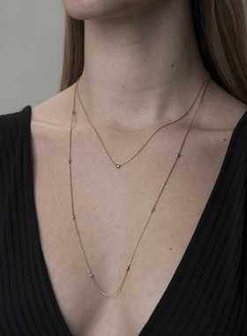 日本职人手作棕色钻石项链包邮