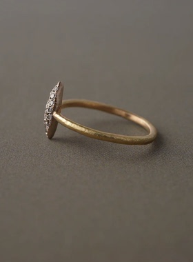 noguchi复古圆锥形钻石镶嵌戒指