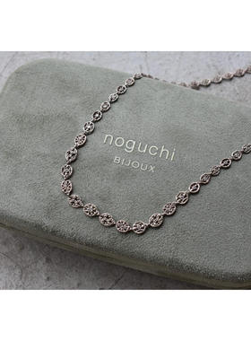 noguchi椭圆形蕾丝镂空钻石项链