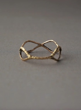 noguchi手工法式简约素金戒指