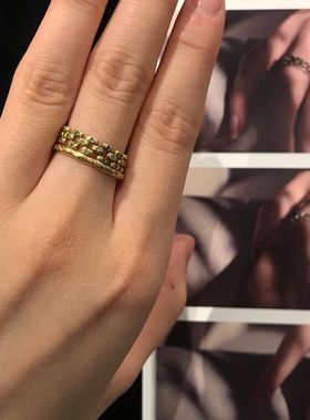 noguchi素金法式戒指叠戴