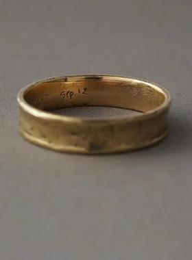 noguchi14K镀金复古做旧手工戒指