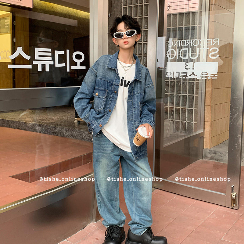 男童牛仔外套2025春秋新款中大童男装秋款夹克上衣青少年秋装潮牌,淘宝优惠券,粉丝福利购,淘宝优惠卷