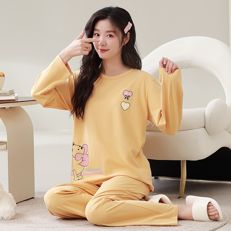 秋季睡衣女纯棉长袖春秋冬薄款甜美可爱女士家居服学生韩版两件套,淘宝优惠券,粉丝福利购,淘宝优惠卷