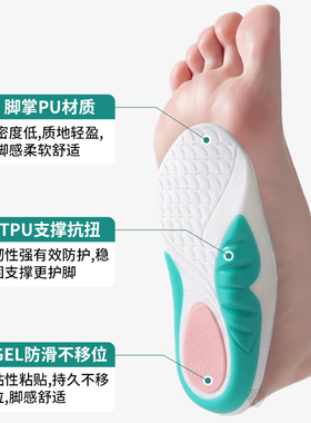 超薄足弓支撑型鞋垫女款七分半垫