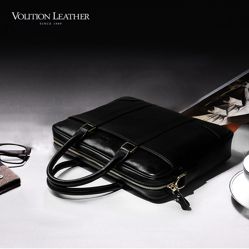 volition真皮男士休闲公文包斜挎包 volition男士包袋