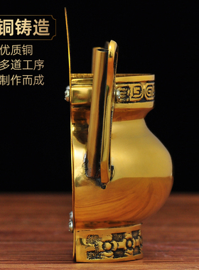 黄铜双耳挂炉壁炉厨房灶君土地天官门口财神门神插香插蜡烛香炉