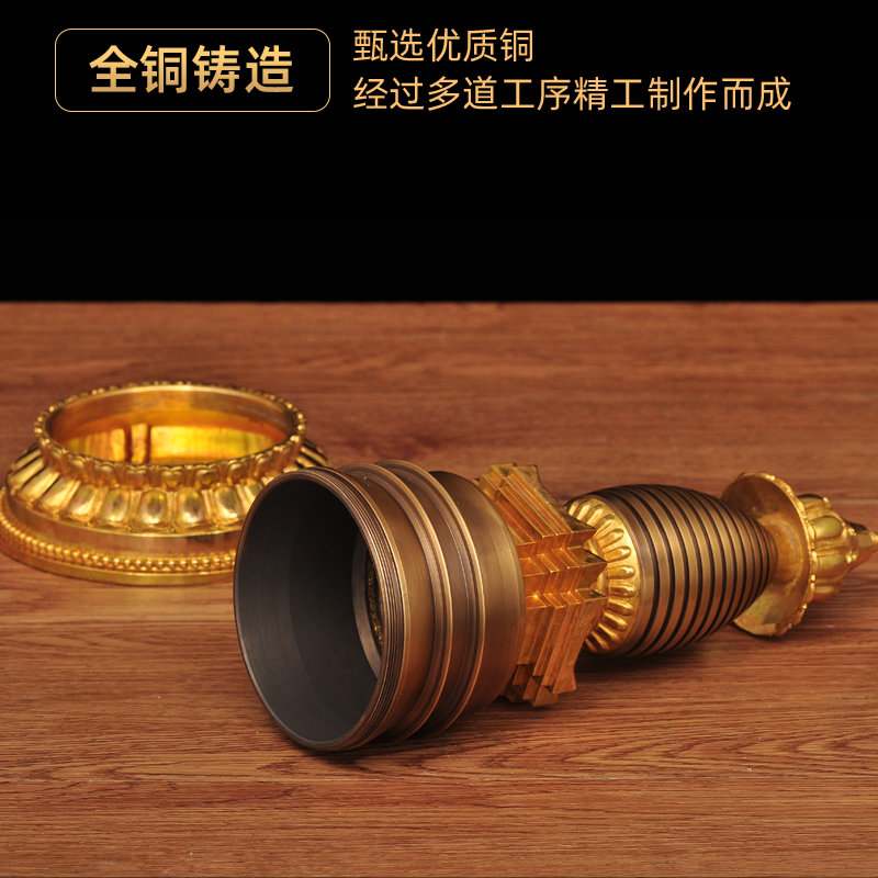 黄铜噶当塔摆件莲花菩提塔藏法器家用佛前供奉佛塔佛具 - 图0