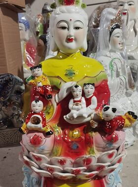 陶瓷无生老母无极老母泰山奶奶梨山老母神像佛像供奉摆件