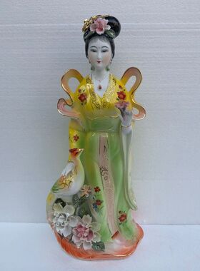 小龙女陶瓷神像18寸佛像摆件居家供奉龙王之女龙女神像凤凰女神像