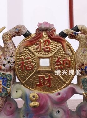 陶瓷马摆件生肖马对马瓷器招财马到成功客厅办公室装饰品