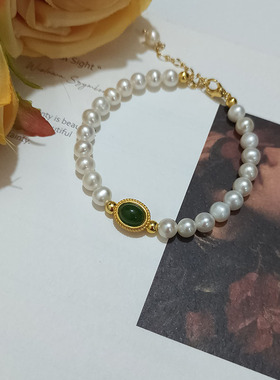 复古轻奢小众天然珍珠手链高级感