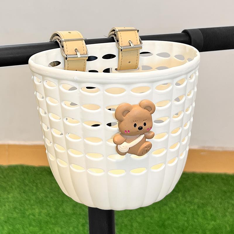 儿童自行车前车筐篮子可爱卡通高颜值滑板车小孩子单车挂篮前置款 - 图2