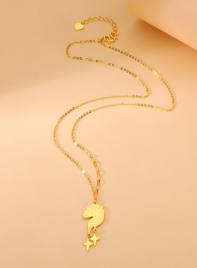 足银999碎冰冰小飞马项链女纯银小众设计感高级轻奢锁骨链送女友