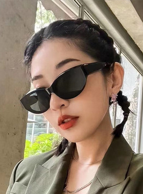 新款时尚潮流欧美猫眼太阳眼镜男女士ins凹造型2024嘻哈墨镜
