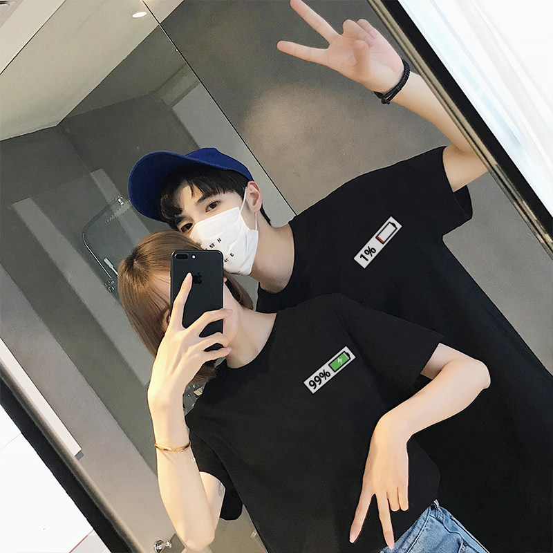 情侣装夏装小众设计感2020新款t恤 低调的依恋T恤