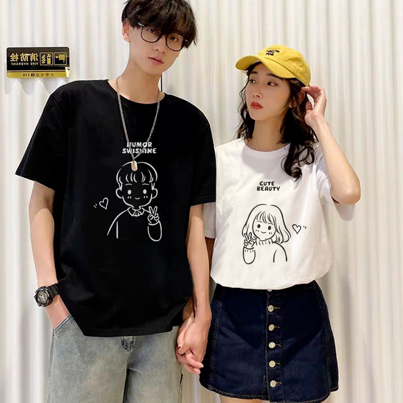 disoo情侣装套装小众设计感t恤 低调的依恋T恤