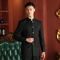 Zhongshan clothing mens suit Youth Chinese Lido Collar Body Performance Bronze Button Groom Wedding Gown Wedding Gown China Wind Tango