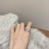 Rhinestone micro-paved zircon niche design adjustable ring index finger temperament women's versatile open ring
