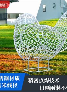 户外不锈钢铁艺镂空小鸟雕塑售楼处公园景区园林景观草坪装饰摆件