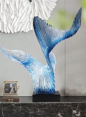 酒店大堂装饰摆件家居饰品玄关客厅电视柜透明树脂雕塑售楼部摆设