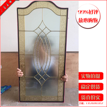 Solid wood aluminum alloy doors and windows light-tight hollow copper strips inlaid glass door art glass door core partition set for 3
