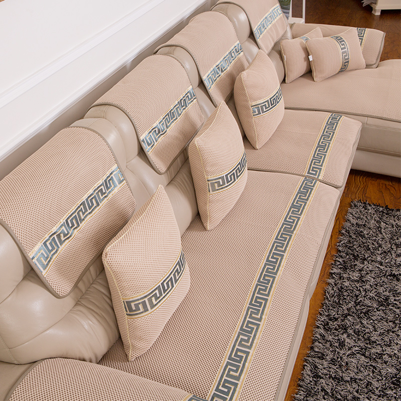 真皮沙发垫冬季防滑坐垫四季通用简约现代客厅欧式布艺沙发套定制