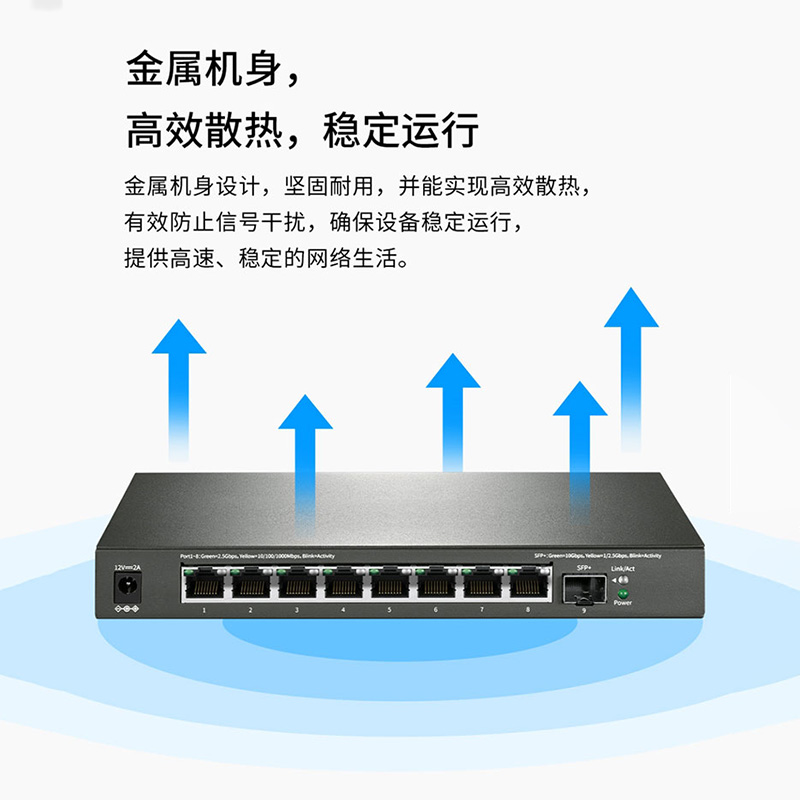 水星交换机5口6口8口9口千兆百兆2.5G网线分线交换器2500兆路由器分流器网络端口集线宿舍家用监控万兆SFP+ - 图1