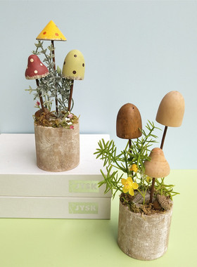 仿真幼儿园蘑菇树桩摆件森系