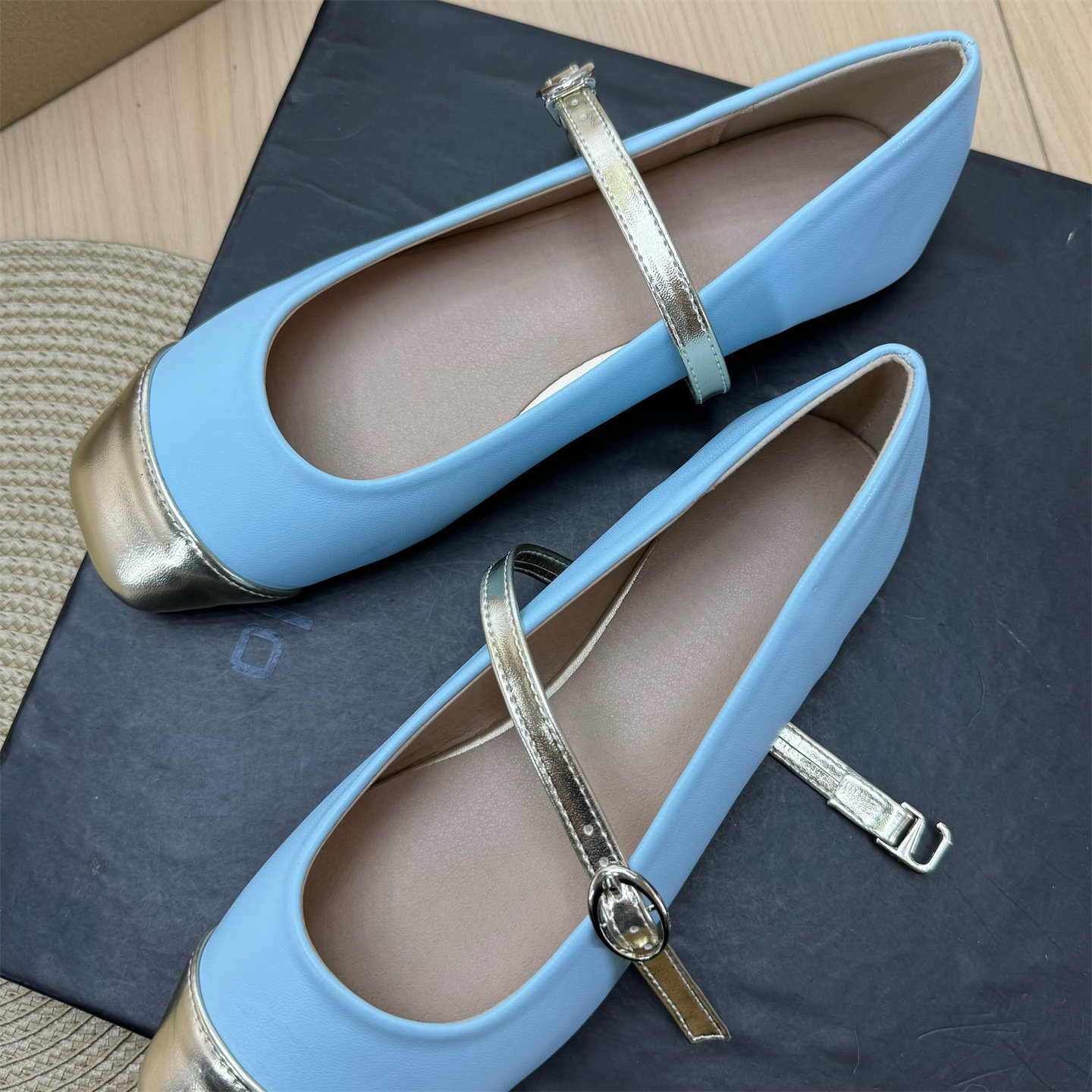 2026春新款法式玛丽珍鞋方头浅口复古拼色一字带平底鞋子豆豆单鞋,淘宝优惠券,粉丝福利购,淘宝优惠卷