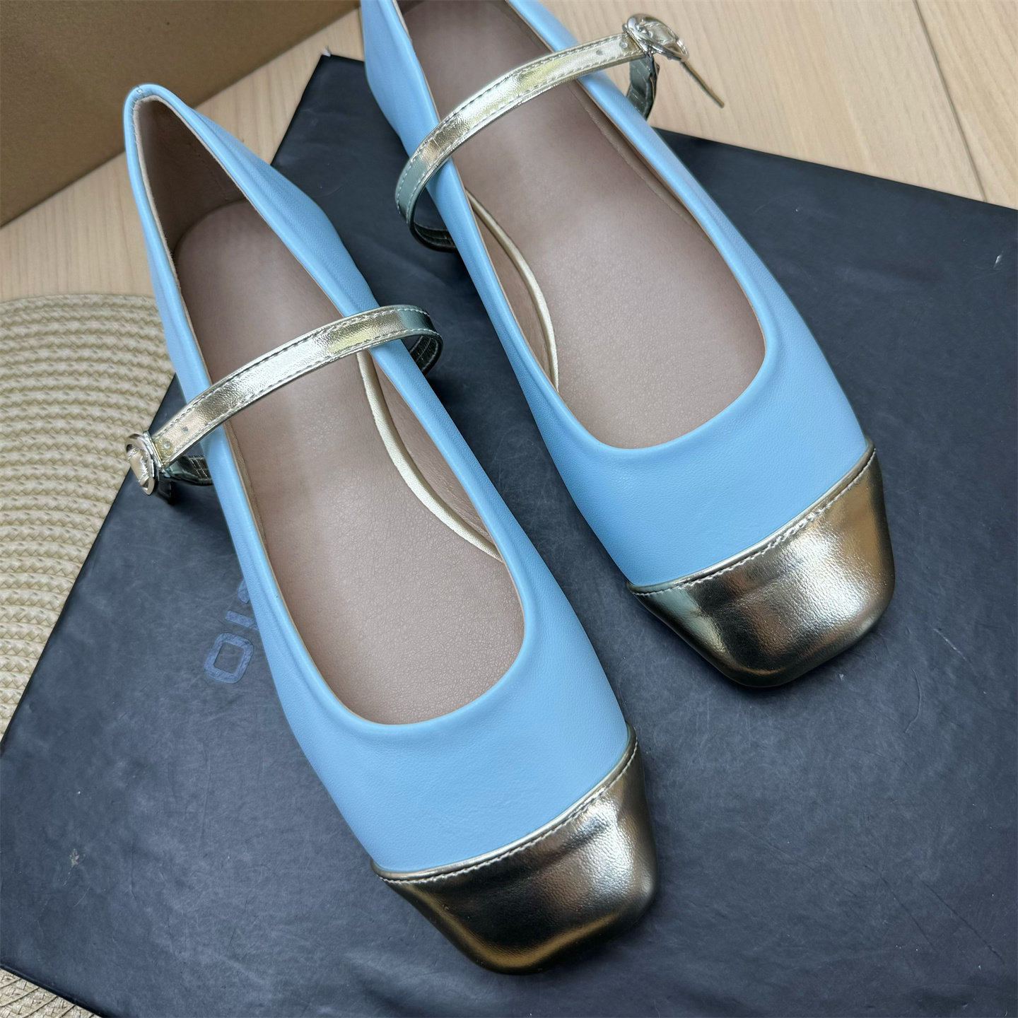 2026春新款法式玛丽珍鞋方头浅口复古拼色一字带平底鞋子豆豆单鞋,淘宝优惠券,粉丝福利购,淘宝优惠卷