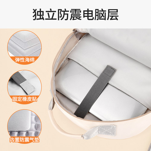 双肩电脑包14寸女生手提笔记本适用苹果MacBookPro13联想华为15点6小米16寸大容量好看ins小清新防震背包 - 图2