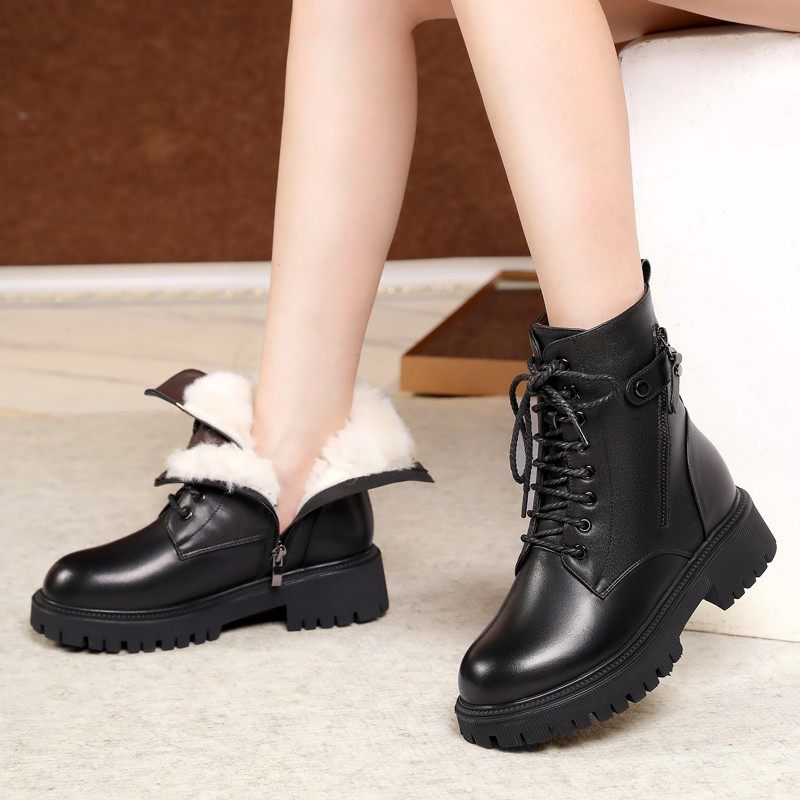 2025新款马丁靴女士冬季短靴子女真皮皮毛一体大码雪地靴女41一43,淘宝优惠券,粉丝福利购,淘宝优惠卷
