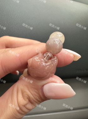 萌货小铺原创手作DIY阿拉善玛瑙肉橘色kitty樱花玛瑙手链手串微瑕
