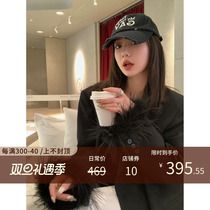 A mere Ouyang black suit jacket Superior Sensation 2023 Winter Leisure Design Sense of a little crowdsuit