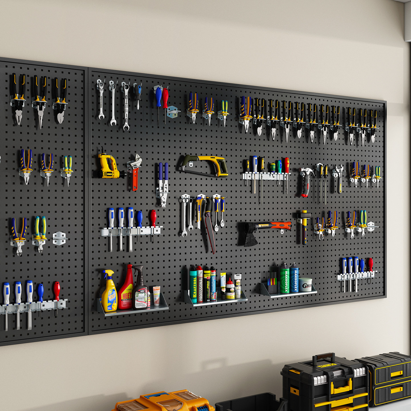 Customized square hole thickening hardware tools metal wall punching shelf hole board universal multi-functional storage board
