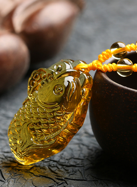 天然白水晶鱼吊坠挂坠文昌鱼