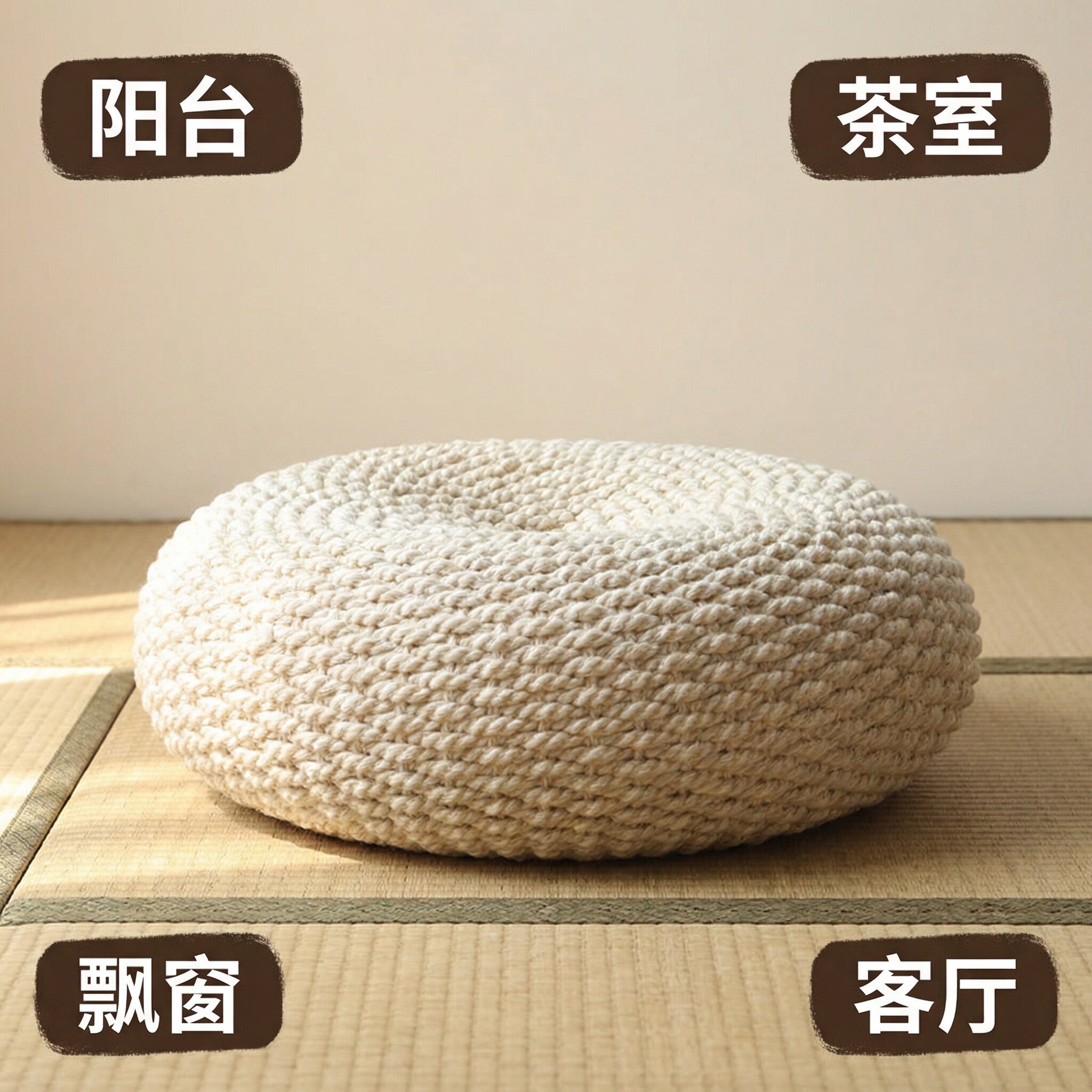 German high-quality cotton cord hand-woven futon cushion