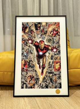 爆炸钢铁侠Iron Man托尼史塔克tony铁人漫威客厅电竞房动漫装饰画