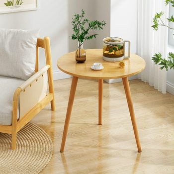 ໂຕະກາເຟແບບງ່າຍໆ Nordic bedside table table round small round room living side sofa home a few mini balcony ຫ້ອງນອນຕາຕະລາງຂະຫນາດນ້ອຍ