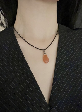 古董首饰玛瑙吊坠柿子红玛瑙