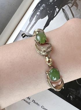 和田玉碧玉项链耳钉古董首饰