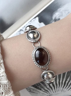 925纯银手链古董首饰中古饰品