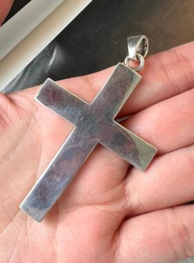 925纯银十字架吊坠古董首饰中古