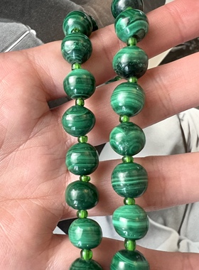 天然孔雀石项链古董首饰