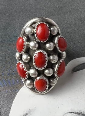 纳瓦霍戒指首饰925纯银印第安