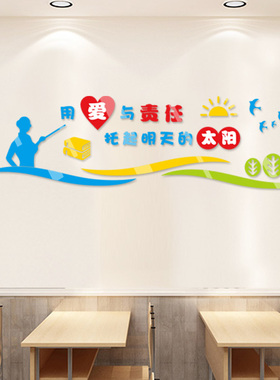 尊师重道四有好老师学校办公室教师德师风标语文化墙贴纸布置装饰